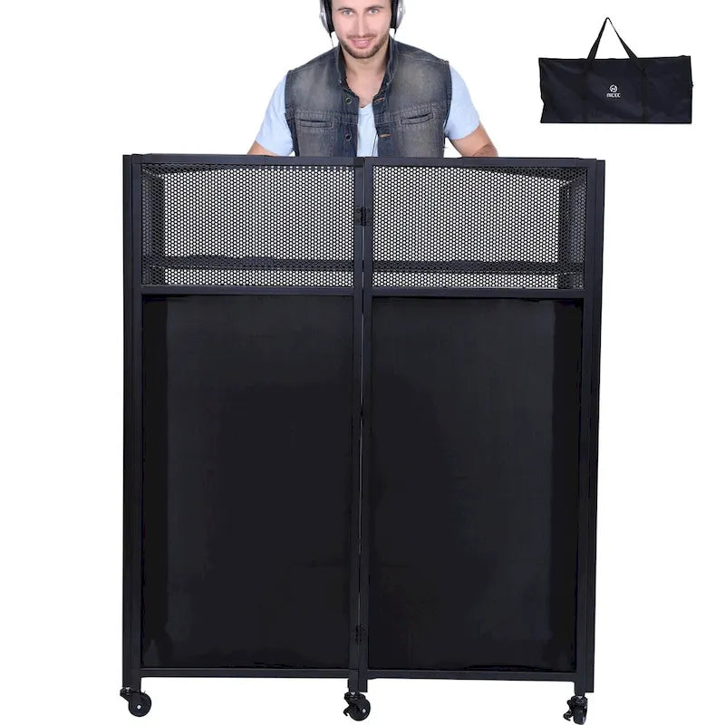 Portable DJ Booth Table Set with Integrated Lighting Scrims, Sturdy Carry Case, and Compact 40x20 inch Dimensions – Image 9