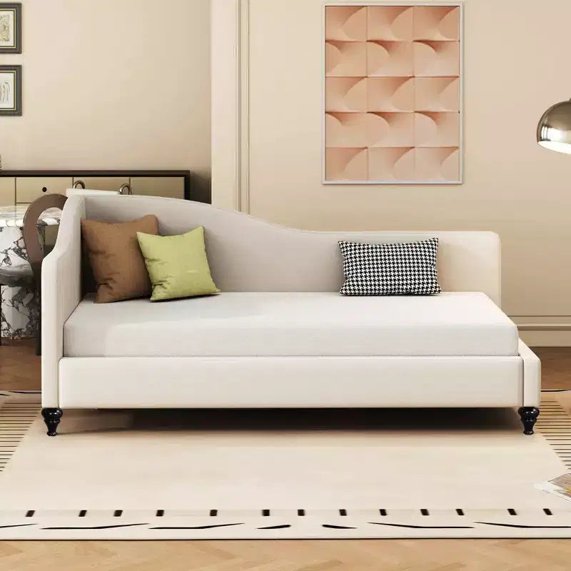 Whisen Stylish L-Shaped Design Solid Wood Legs Linen Daybed – Image 7