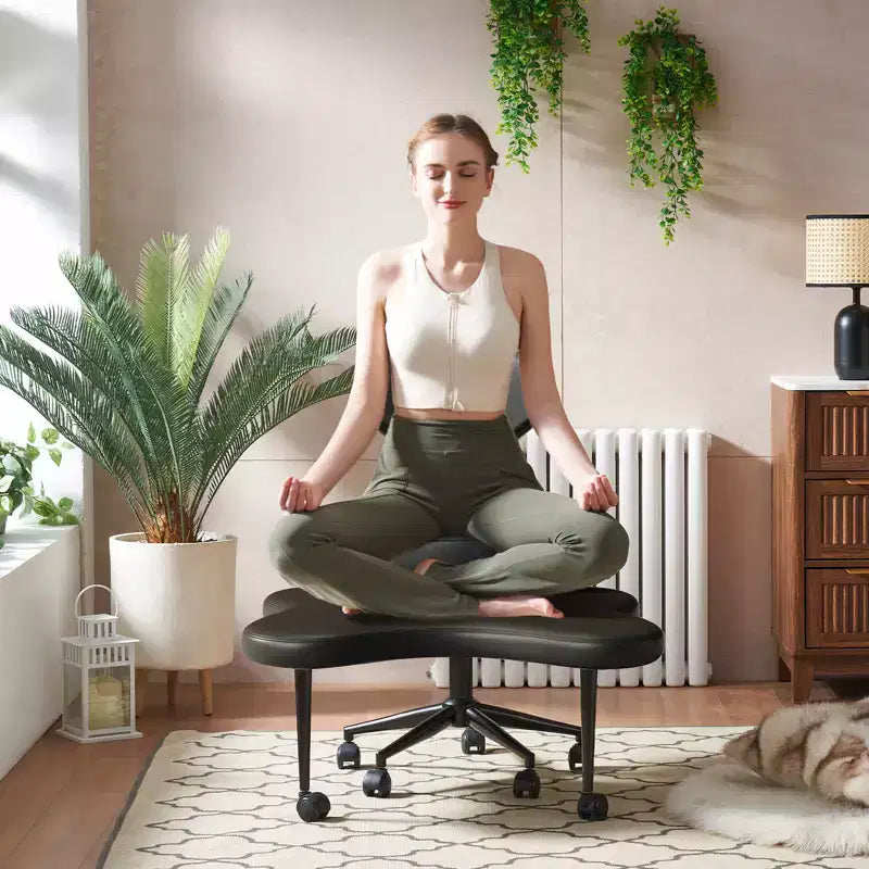 Pinmoco Ergonomic Criss Cross Office Chair, Height Adjustable Meditation Chair, 360 Swivel, Lumbar Support, Task and Office Chair, ADHD Chair – Image 11