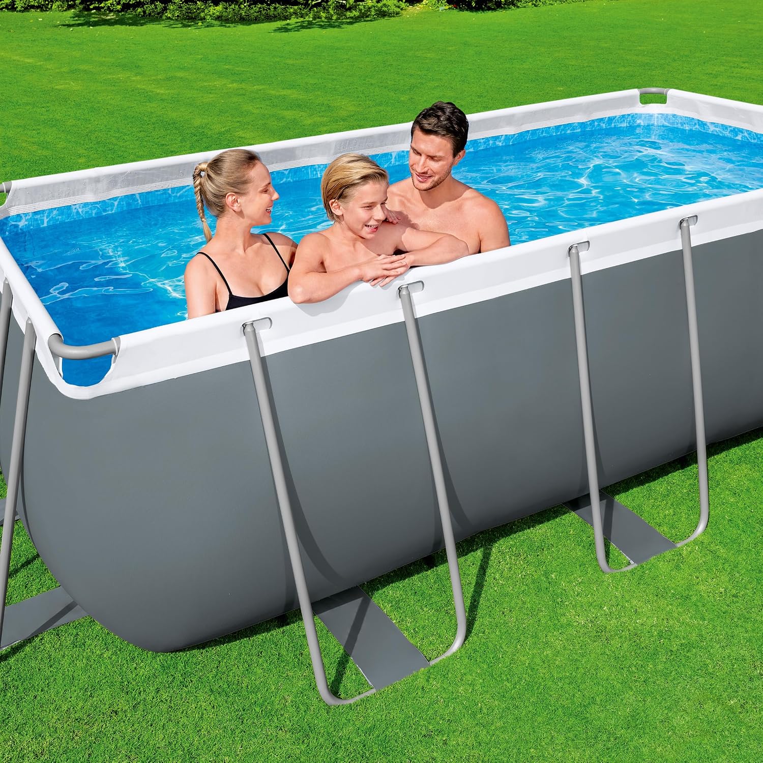 Bestway Steel Pro Max Kit Piscine Hors Sol - 412 cm x 201 cm x 122 cm - Gris foncé – Image 7