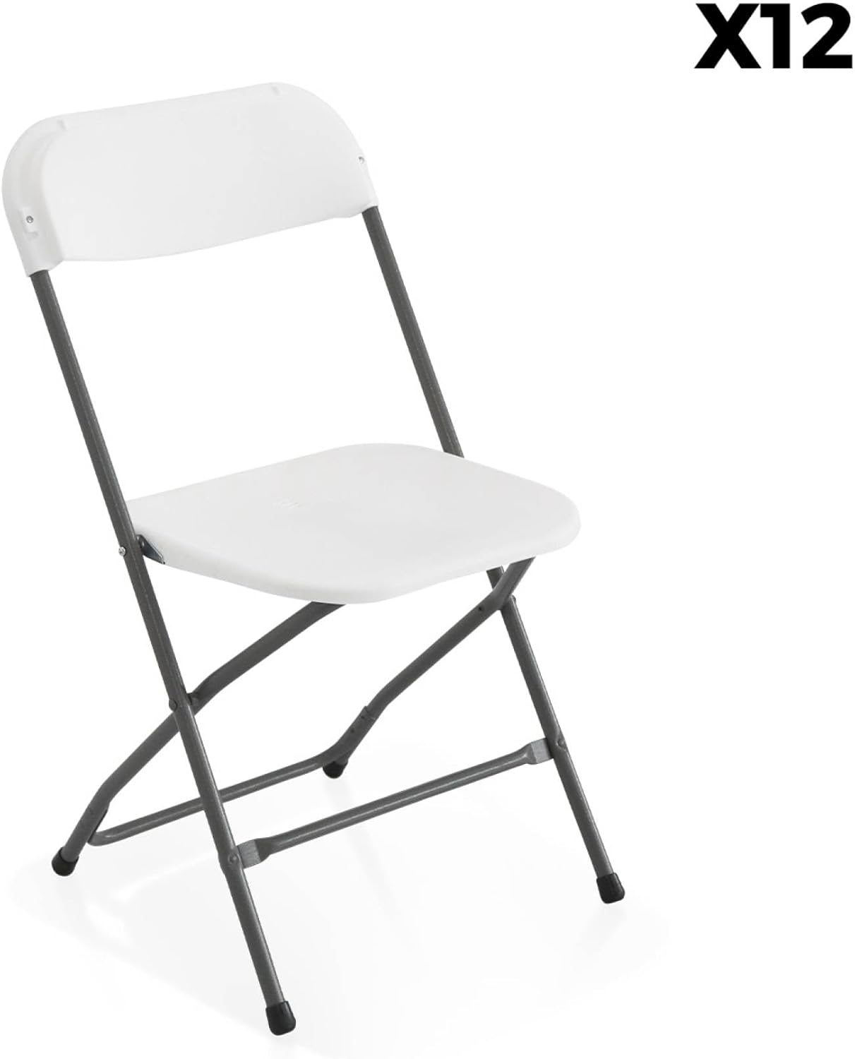 sweeek - Lot de 2 Tables de réception Pliables en Plastique Blanc 180cm + 12 chaises d'appoint. Table de Camping – Image 6