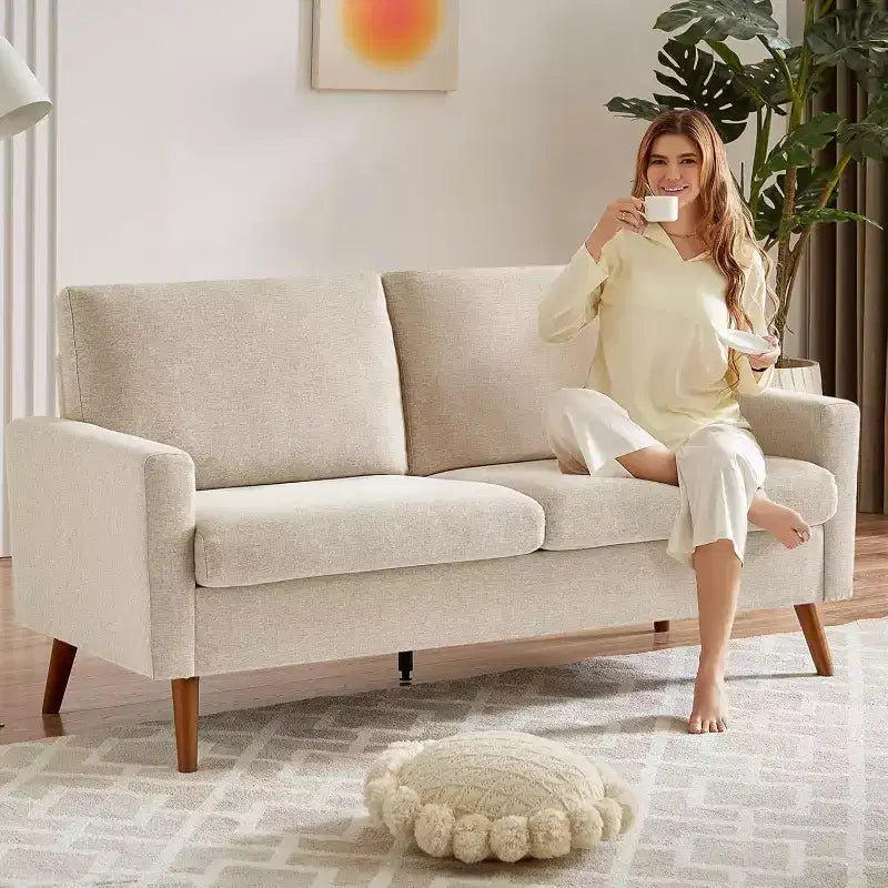 68 Loveseat Sofa Comfy Couch,Modern Loveseat Couches for Living Room/Bedroom,Comfy Sofa with Spring Cushion,Solid Wood,Tool-Free Assembly – Image 8