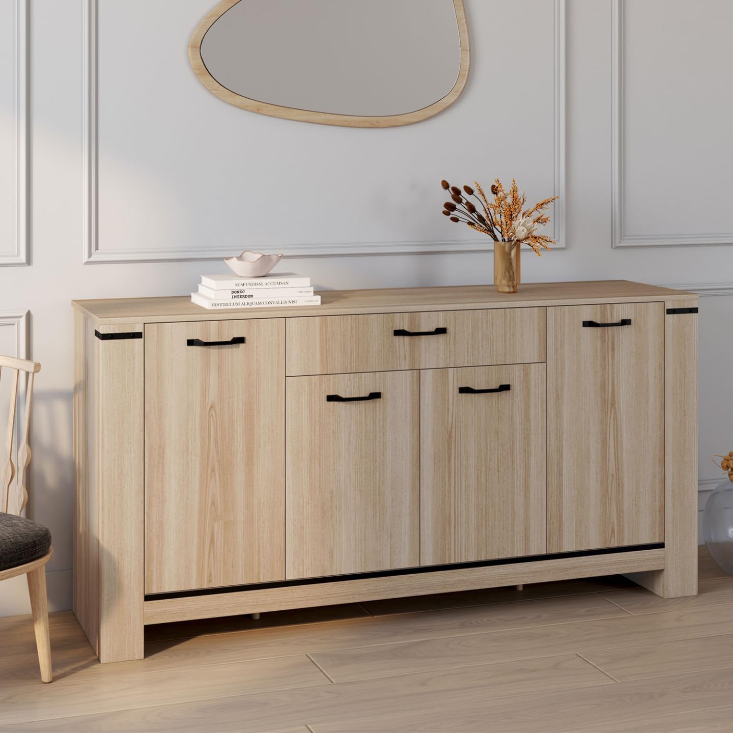 IDMarket - Buffet 160 m Idaho 4 Portes avec tiroir Design Contemporain – Image 2