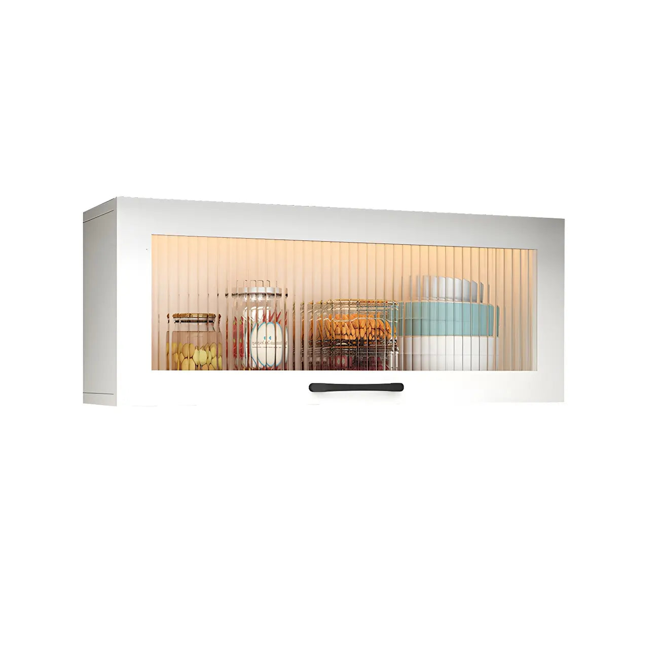 Kitchen White Wood Wall-Mounted Storage China Cabinets – Image 45