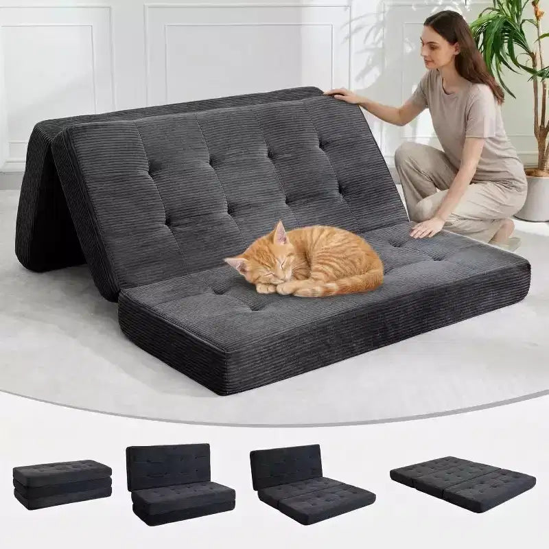 39x75 Tri-Fold Memory Foam Sofa Bed 6 Tufted Mattress – Image 7