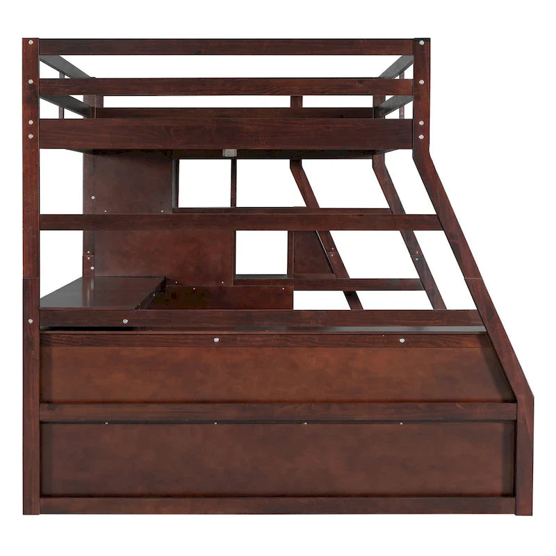 Full Pine Loft Bed with Desk and Storage – Image 28