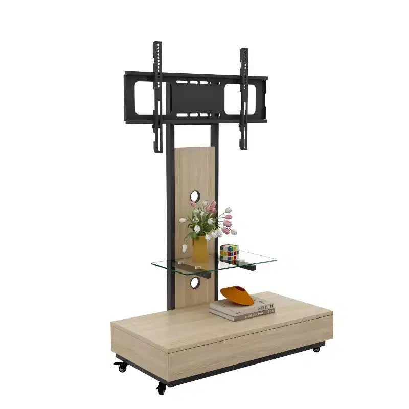 TV Stand for 32-75 TVs, Adjustable Height Mobile TV Cart with Drawer and Wheels for Living Room, Bedroom, Offices -ModernLuxe – Image 29