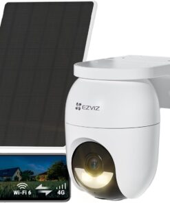 EZVIZ 4G LTE Camera Solaire, 2K+ Camera Surveillance WiFi Exterieure sans Fil, Wi-Fi/4G Compatible, AOV 24/7 Enregistrement, Détection Humaine/Véhicules, Vision Nocturne Couleur, CB8 Lite 4G Kit