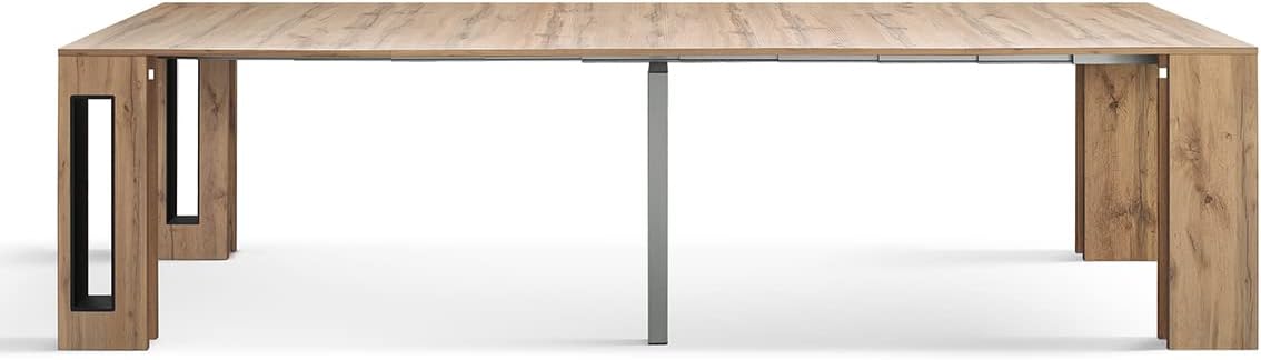 PAZZO DESIGN, Table Console Extensible avec Porte Rallonges Elvire, Chêne Rustique, Jusqu'à 12 Places, Table Console Cuisine, Made in Italy, De 45 à 300 cm - id_1931 – Image 6