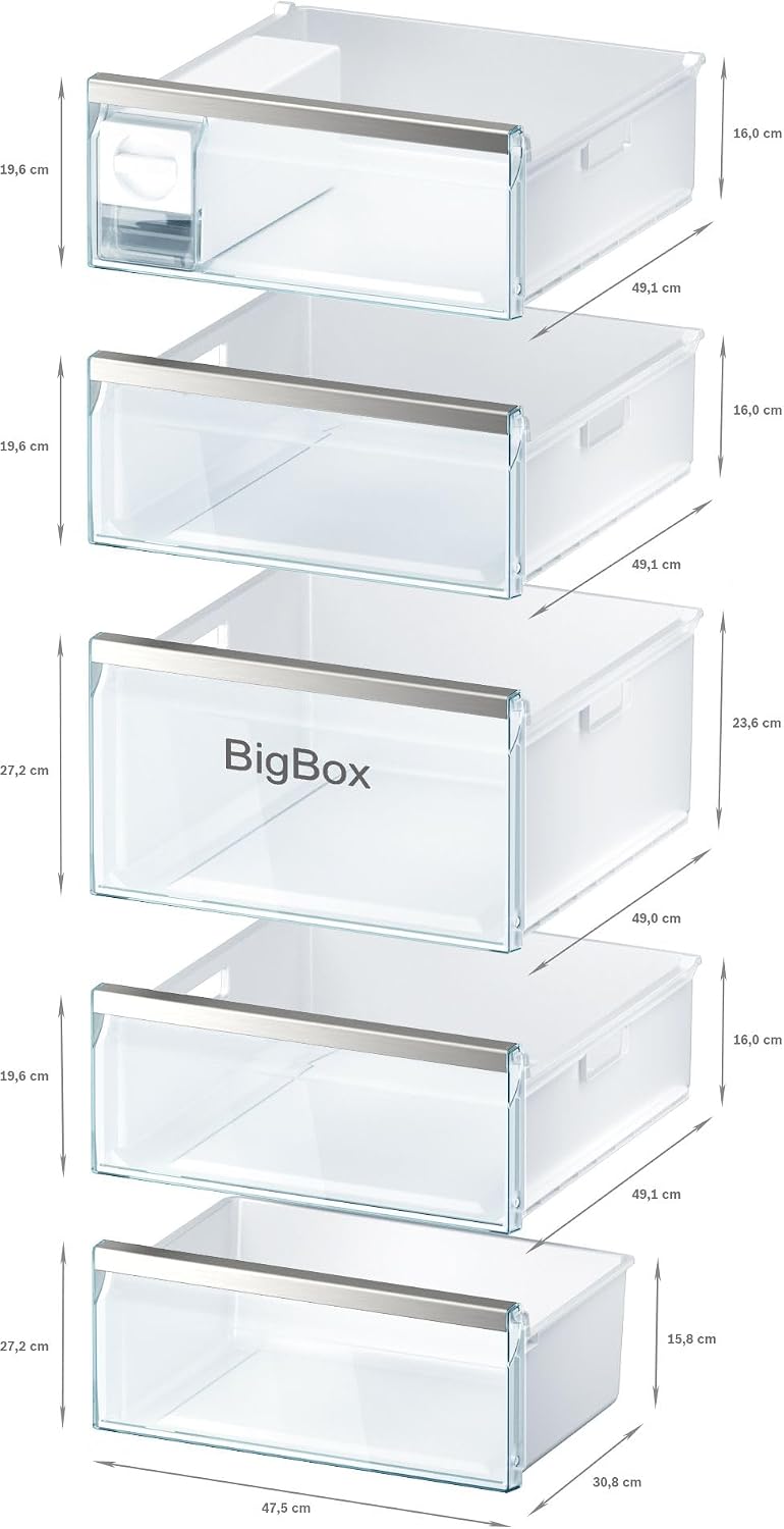 Bosch GSN54AWCV Série 6 Congélateur XXL 176 x 70 cm extra large 327 L NoFrost ne dégivrage plus jamais avec éclairage LED uniforme BigBox Espace pour gros aliments congelés Blanc – Image 8