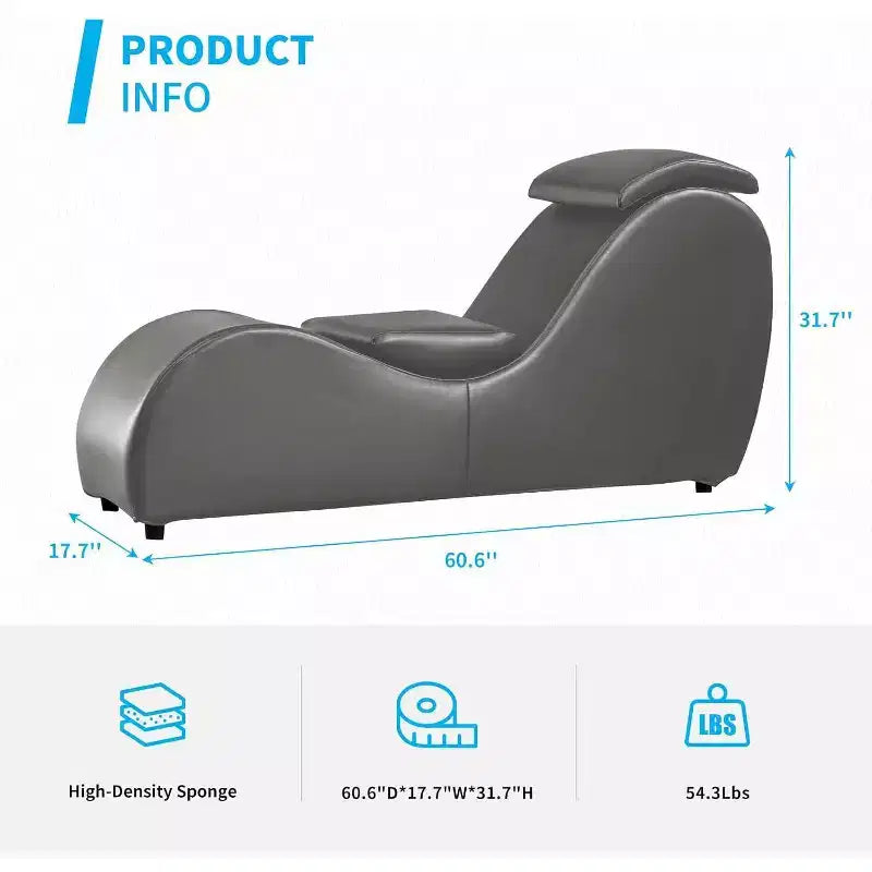 Mjkone 60 Inch Yoga Chair Chaise Lounges with Adjustable Head Cushion – Image 11