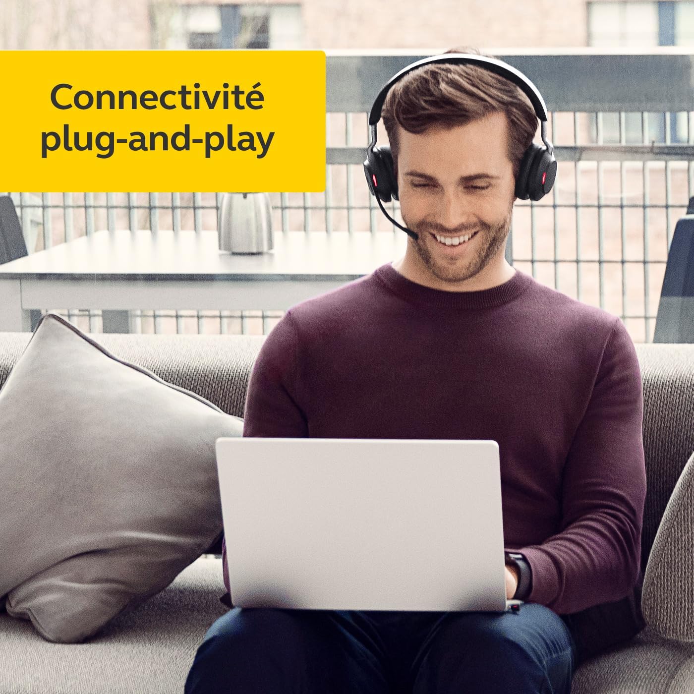 Jabra Evolve2 65 Casque PC Sans Fil avec Station de Charge - Casque Audio Certifié Microsoft Teams avec Batterie Longue Durée - Adaptateur Bluetooth USB-C - Noir – Image 14