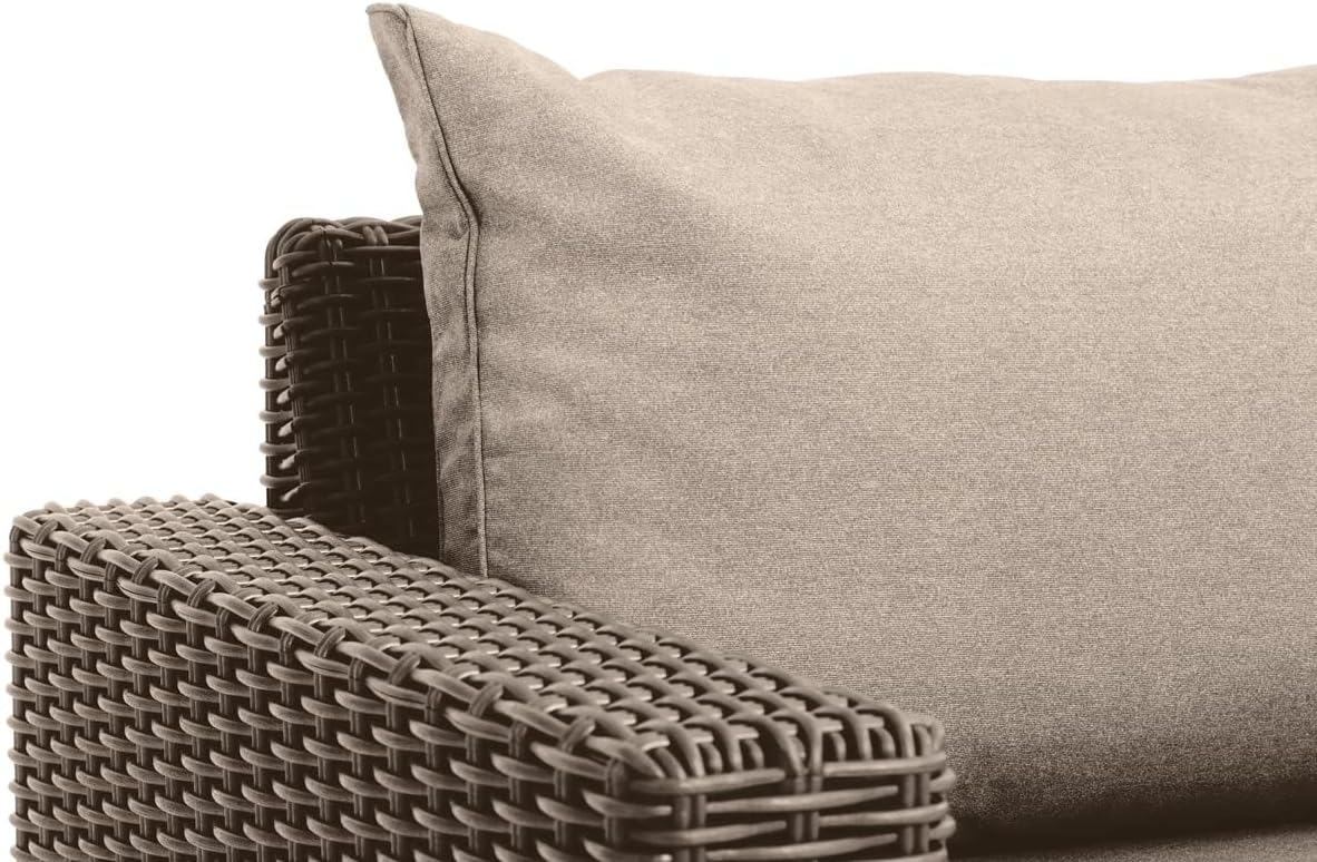 Allibert by Keter California Lot de 2 fauteuils Salon de Jardin avec Coussins d'assise et de Dossier, en Plastique, Aspect rotin, Couleur Cappuccino/Sable, 83 x 68 x 72 cm – Image 5