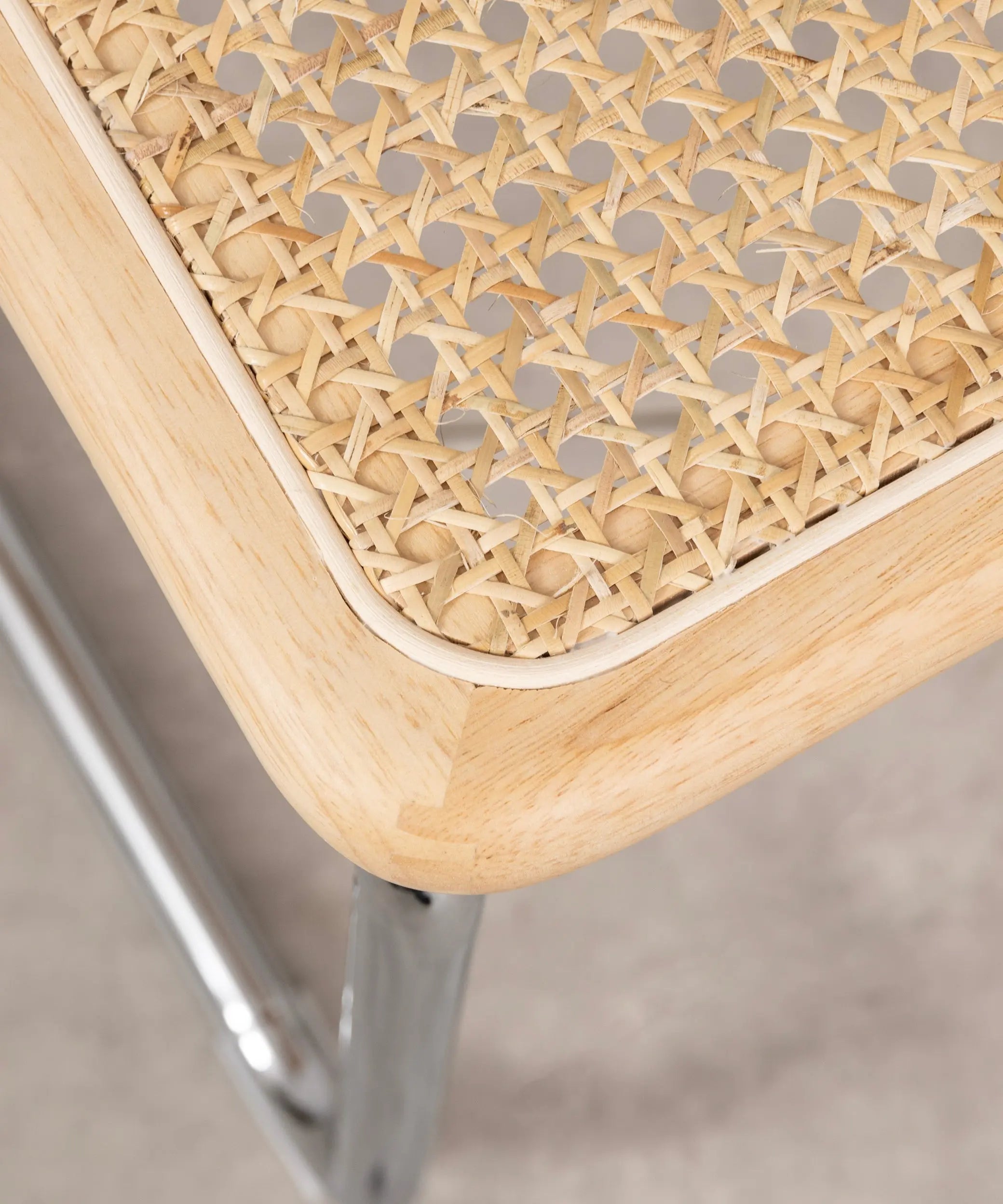 Silla de Comedor de Madera, Ratán y Metal Candy – Image 7