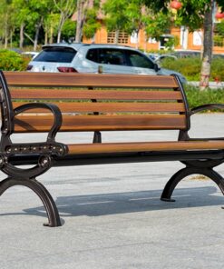 Alternative view of HZEPDVT Banc de Jardin en Aluminium for Trois Personnes avec Dossier et accoudoirs, résistant aux intempéries et à la Rouille, Banc de terrasse à Lattes métalliques