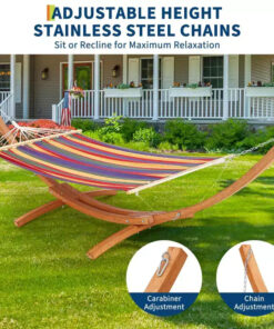 Hammock Stand, Heavy Duty Wood Outdoor Weatherproof Universal Stand - 475 Lbs Curved for Patio, Backyard, Indoor
