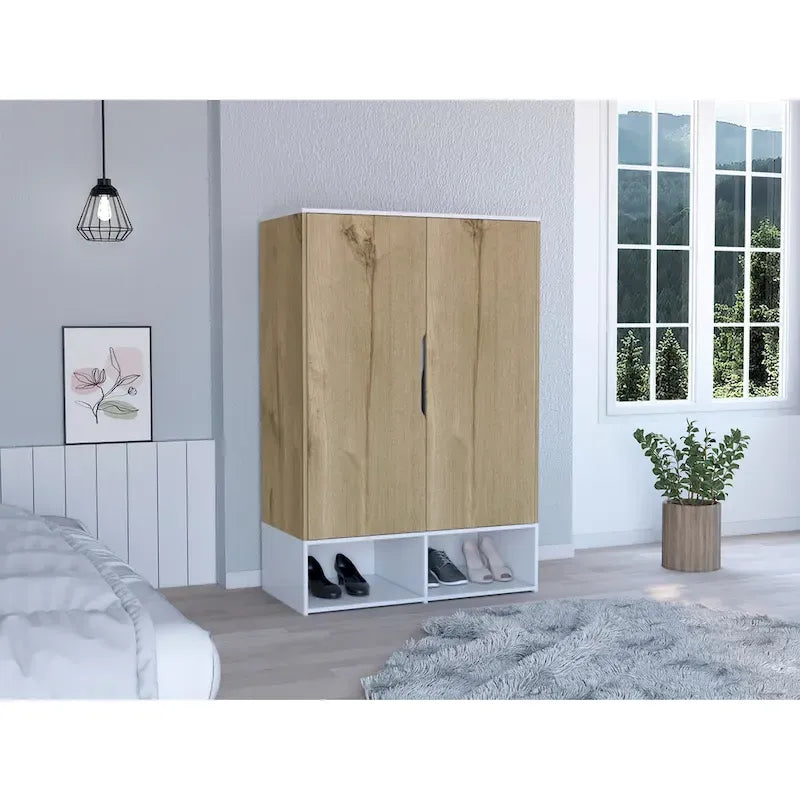 Rose Double Armoire with Hanging Rod