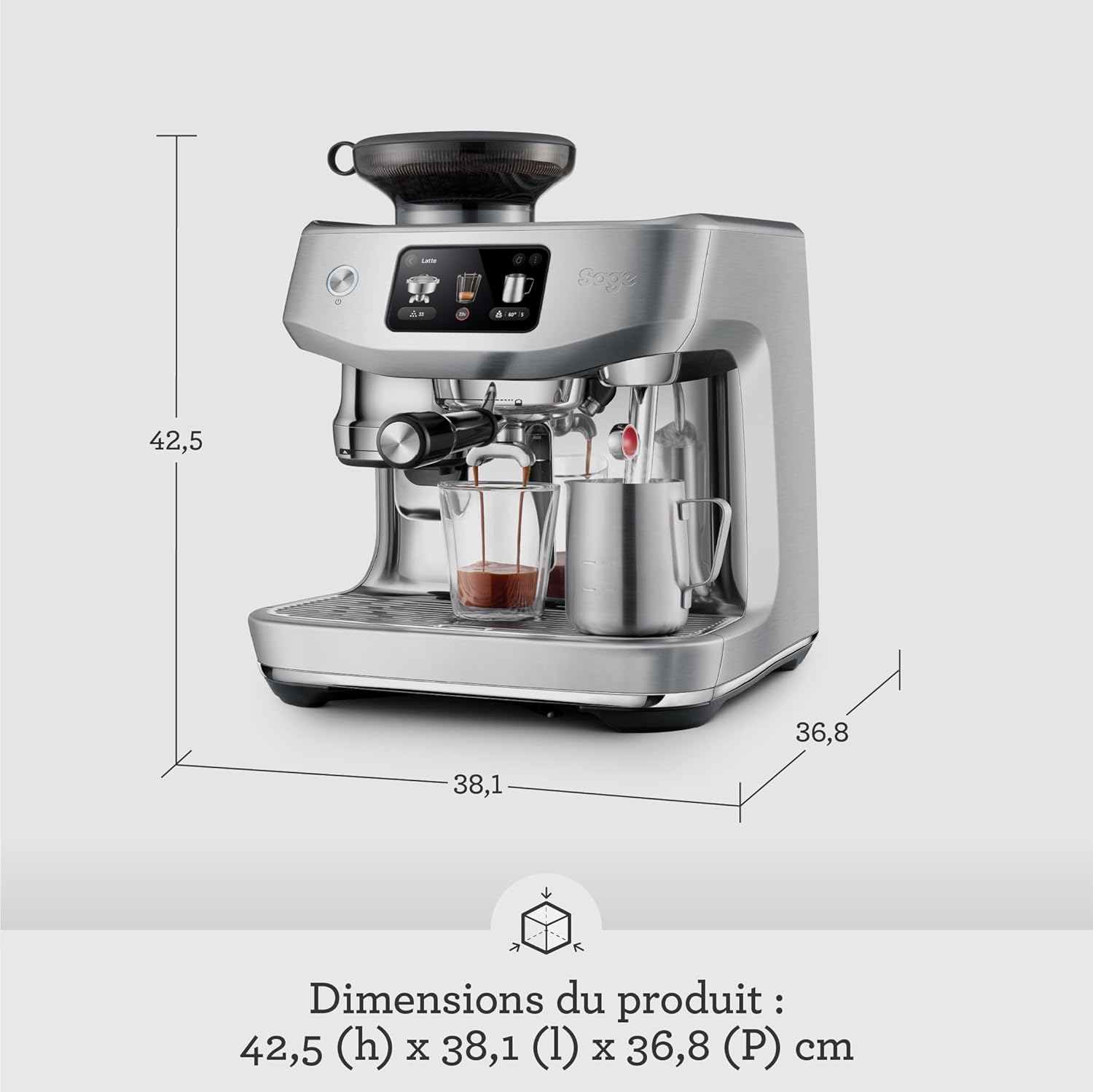 Sage - The Oracle Jet - Machine Expresso à Porte-Filtre, Moulin Intégré - Mousseur à Lait Manuel & Automatique - 1600W, 14 Programmes, Knock Box Inclus - Acier Inoxydable – Image 6