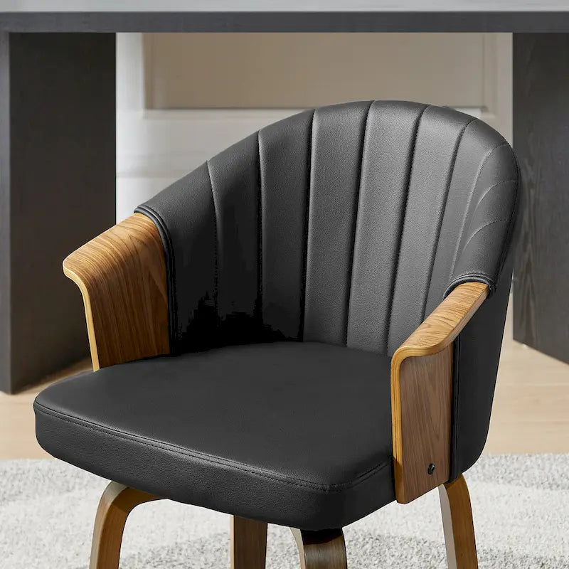 Bentwood and PU Swivel Dining Chairs (Set of 2) – Image 15
