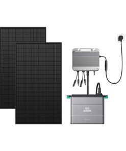 Zendure SolarFlow 800 Micro-onduleur Hybride Intelligent 1200W MPPT, Puissance AC bidirectionnelle de 800 W, avec Panneau solaire Bi-facial 1118W, avec AB2000X Batteries (Installation Facile)