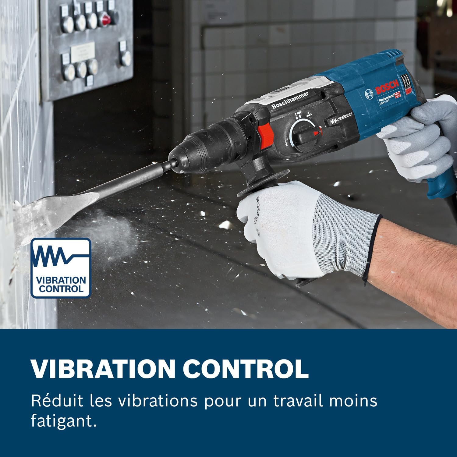 Bosch Professional perforateur GBH 2-28 F (puissance 880 W, diamètre de perçage max. dans le béton : 28 mm, avec set 6 pièces de perçage-burinage, SDS plus, L-Case) – Image 4