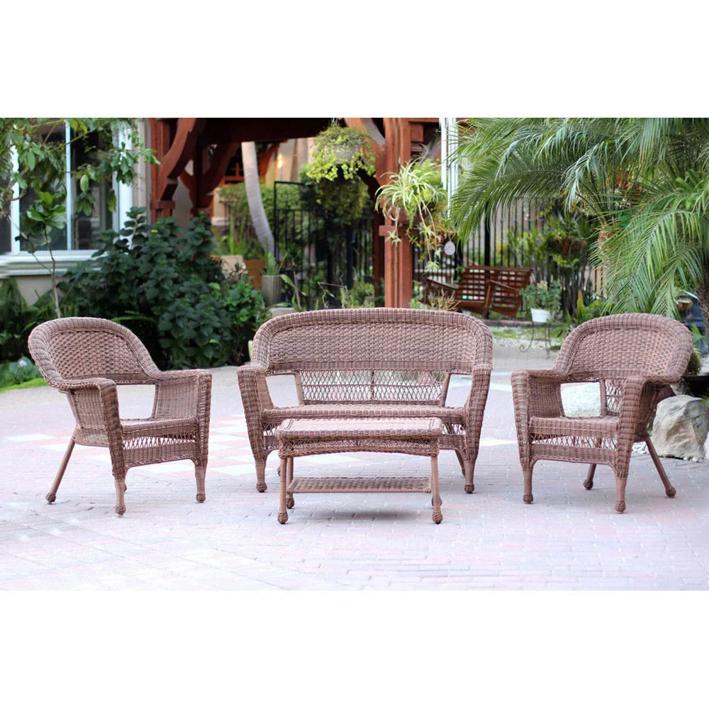 Wicker Patio 4-piece Conversation Set – Image 3