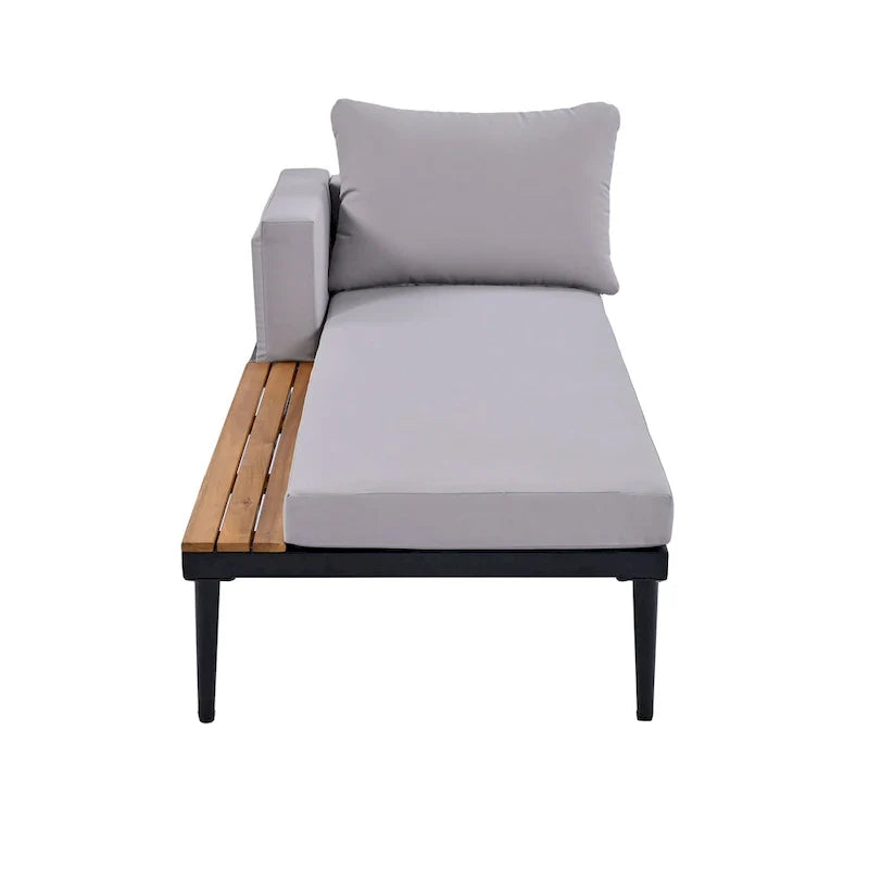 Outdoor Daybed Patio Metal Sun Lounger, 2 in 1 Padded Chaise Lounges, Garden Outdoor Chaise Lounges, Poolside Sunlounger – Image 6