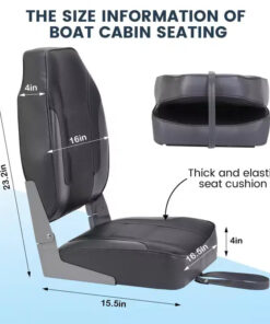 Alternative view of 2 Pack Low Back Folding Boat Seats - 19x16.5 Thick Elastic Cushio Boat Chair, Waterproof Fishing Chairs for Bass Tracker for Sightseeing Boats