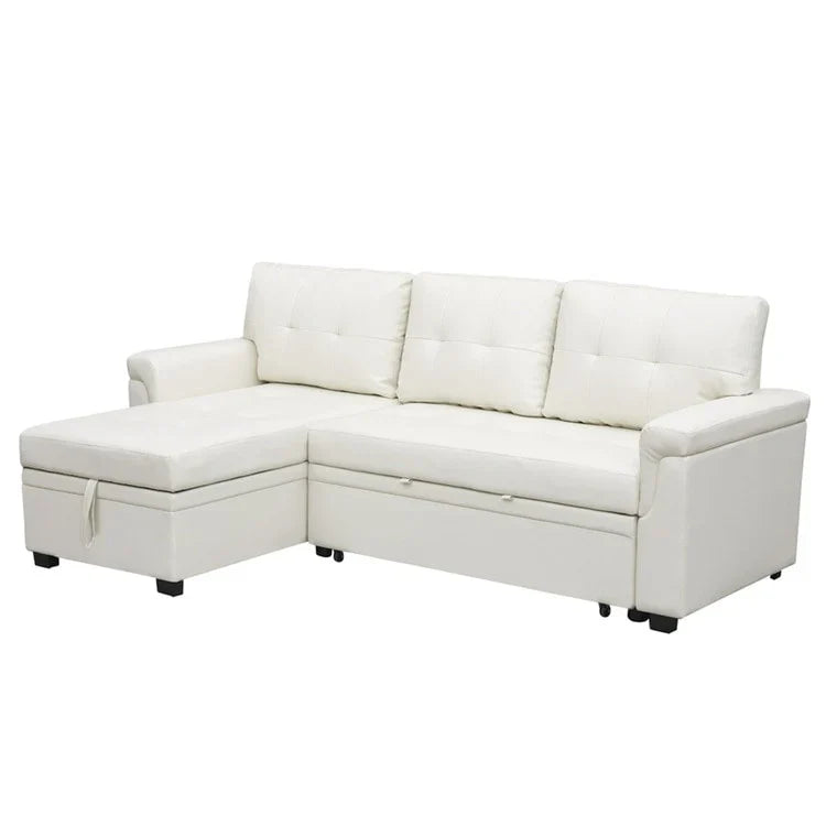 Convertible Reversible Sectional Sofa with Pull-Out Sleeper Bed, Hidden Storage Chaise, and Durable Legs – Image 34