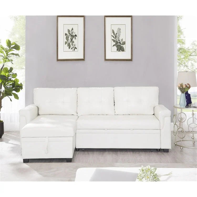 Convertible Reversible Sectional Sofa with Pull-Out Sleeper Bed, Hidden Storage Chaise, and Durable Legs – Image 28