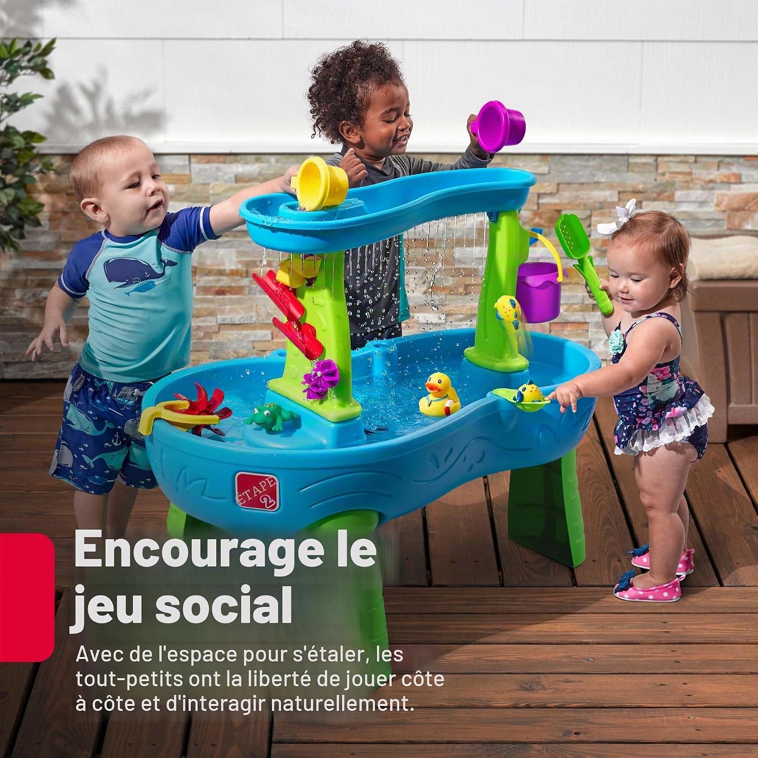 Step2 Rain Shower Splash Table d'eau avec 13 Accessoires - Bleu & Vert | Jeu extérieur Aquatique | Activité pour Le Jardin – Image 5