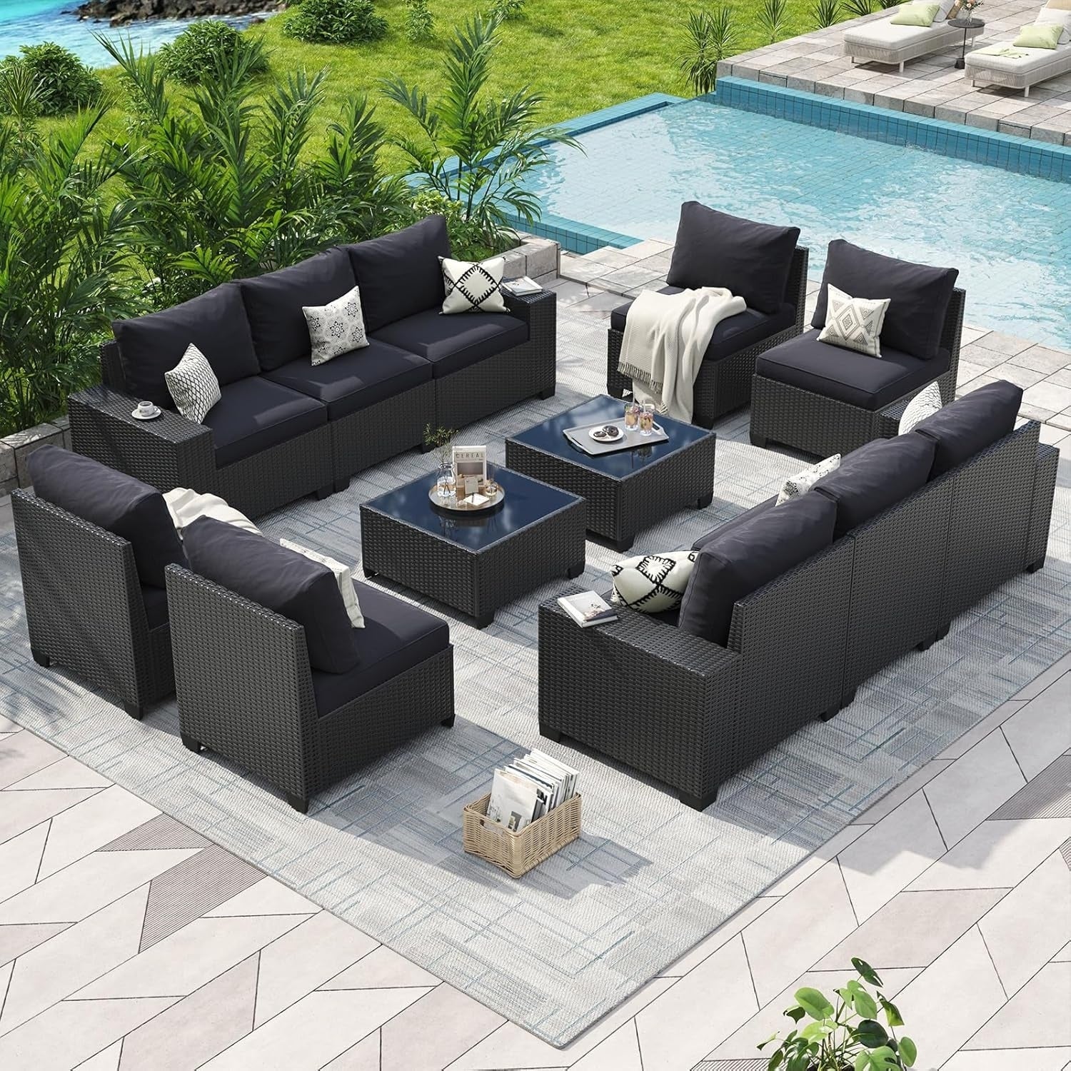 Outdoor Patio Furniture Sets with 4in Thicken Cushion – Image 17