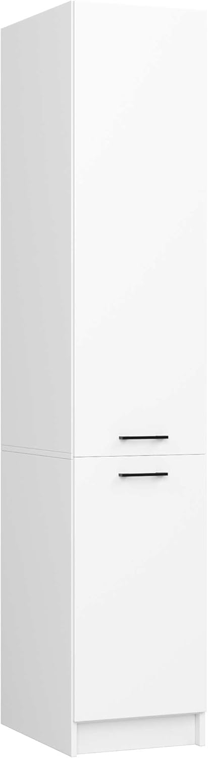 BDW - Colonne Cuisine - Armoire de Rangement 40 cm de Largeur, 205 cm de Hauteur, 57 cm de Profondeur - Spacieuse pour Provisions - Blanc – Image 4